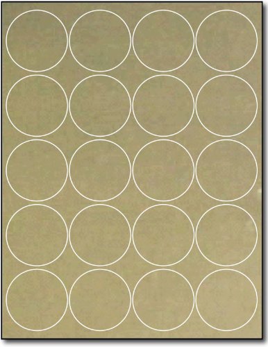 Gold Foil 2" Round Labels for Laser Printers - 10 Sheets / 200 Labels