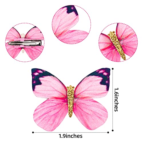 Deeka Butterfly Hair Clips Small Realistic Colorful Handmade 90S Hair Clips Barrette Hair Accessories For Women And Girls -Pink #TOP4