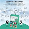 KAISAL AC Manifold Gauge Set, Digital AC Recharge Kit for R134A,R410A,R32,R22, 92 Refrigerants HVAC Manifold Gauge for Auto & Air Conditioner Freon Charging,1.5 M Refill Hoses, Couplers #2