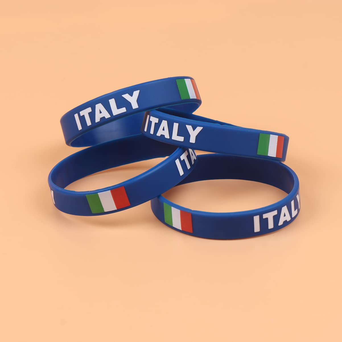 BESPORTBLE Mens Bracelet Wristbands 10pcs National Flag Bracelet Country Flag Silicone Bracelet Rubber Wristband for Sports Football International Match Italy Rubber Bracelets Bulk