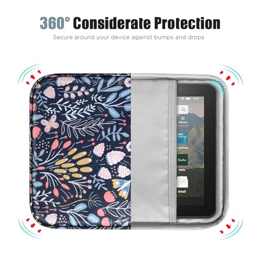 Image of TiMOVO 8-9 Inch Tablet Sleeve Case for All-New iPad mini 7 (A17 Pro, 2024), iPad mini 6 (8.3-Inch, 2021), iPad mini 5 /4 /3 /2 /1, Portable Protective Pouch Bag for iPad mini, Colorful Flower