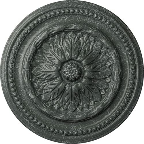 Image of Ekena Millwork Chester Ceiling Medallion, Athenian Green Crackle