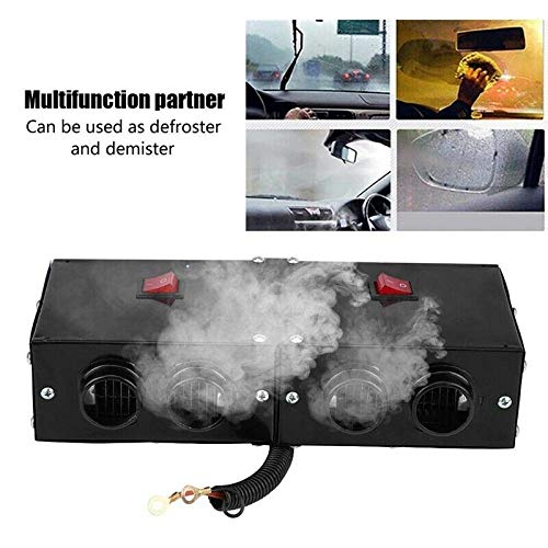 Voiture Pare-Brise Heate Air Heater Dégivreur Désembuage Ventilateur Chaud 4 Ports 12V 500W