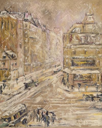 Toile paysagère Rue de Clignancourt contre les murs vides du bureau 60x90cm