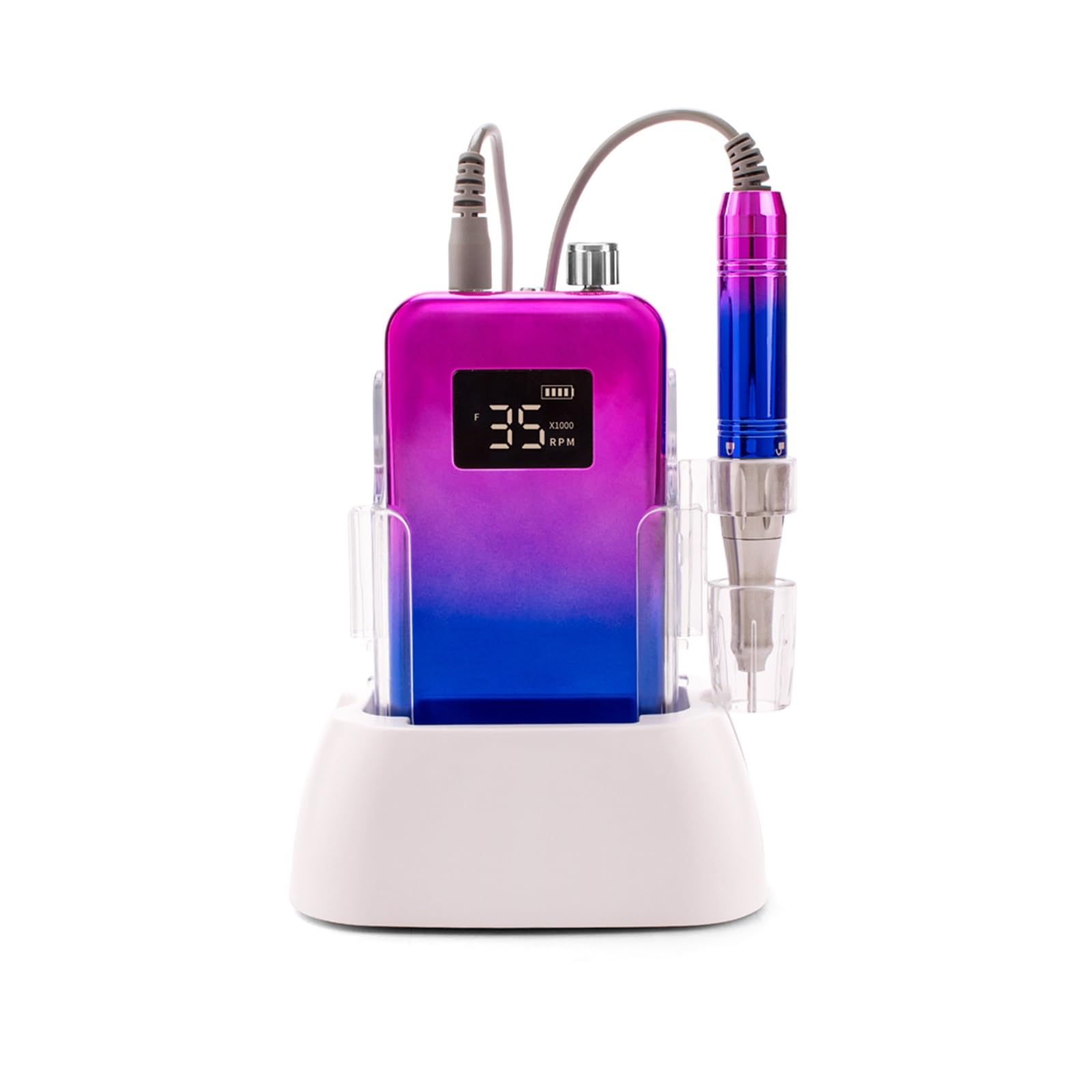 CVNIMV Taladro de uñas eléctrico Taladro de uñas eléctrico portátil Profesional, máquina de Lima de uñas Recargable Profesional de 35000 RPM, Taladro de uñas inalámbrico Lima E para Re