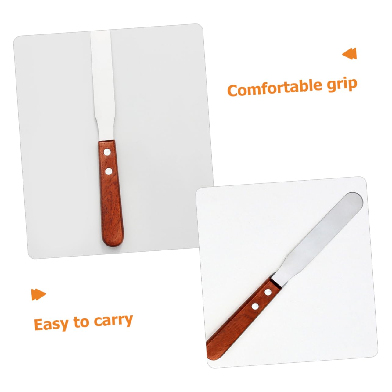 Didiseaon Stainless Steel Wooden Handle Hair Removal Wax Applicator Spatula Non Stick Portable for Home Salon