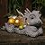 Ovewios Garden Dragon Statue Outdoor Decor, Dragon Garden Sculpture Waterproof Solar LED Lights Resin Succulent Decorations for Outside Lawn Patio Yard Ornament Gifts