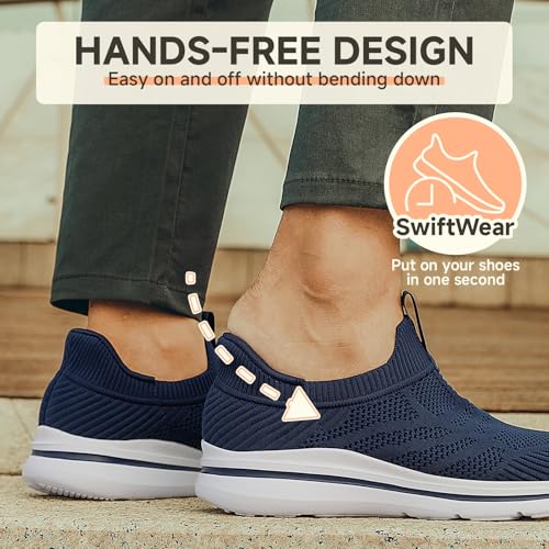 Men's Hands-Free Slip On Sneakers | Laceless Walking Shoes for Gym/Travel/Office2