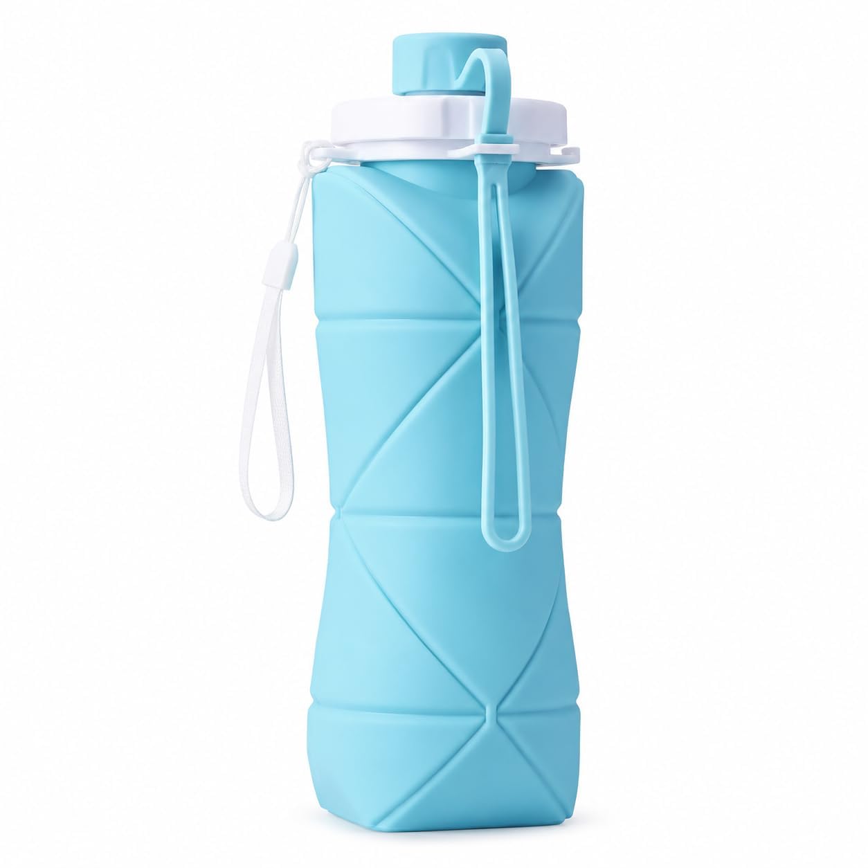 600ML Collapsible Silicone Water Bottle Foldable Leakproof Flask-image-36