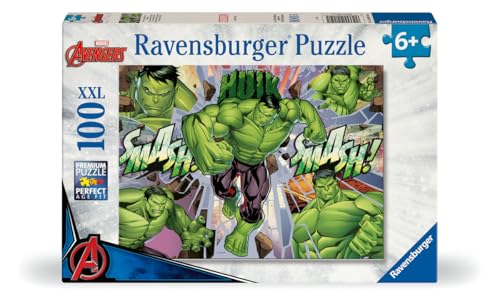 Ravensburger - Puzzle 100 pièces XXL - l'incroyable Avenger Hulk - Marvel