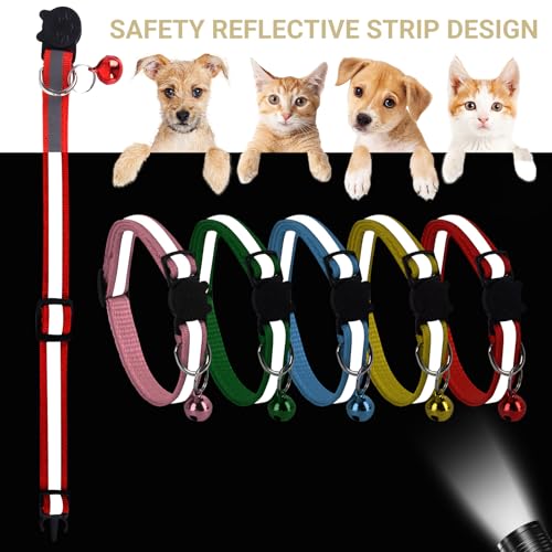 XXS Dog Collar Teacup Dog Collar, Reflective Collar, Mini Reflective Collar, Teacup Dogs Collar for Small Dogs Cats, Pink, 3/8 inch Width - Image 6