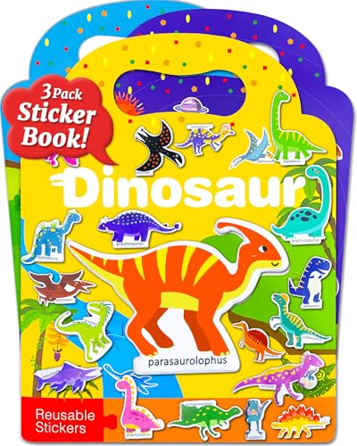 Image of Benresive Reusable Sticker Book for Toddlers, 3 Sets Stickers for Kids, Toddler Sticker Book, Crafts Activities for Toddlers, 3 and Up Easter Basket Stuffers Birthday Gifts Travel Toys