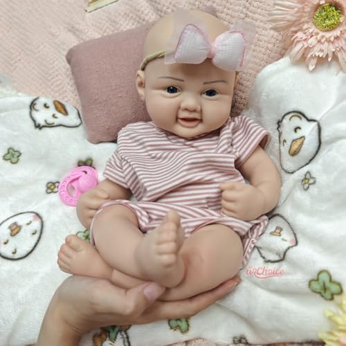 40 cm große Reborn-Babypuppe aus Silikon – lebensechtes Neugeborenes mit offenem Mund und anatomisch korrekter, handgefertigter und bemalter Reborn-Puppe für ältere Menschen – Bild 5