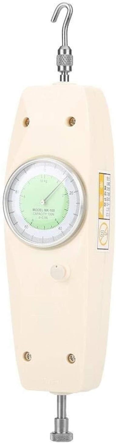 NK-100 100N Mechanical Analog Push Pull Force Gauge Meter, Pointer Dial Meter Spring Dynamometer Analog Dynamometer Force Measuring Instrument Tester
