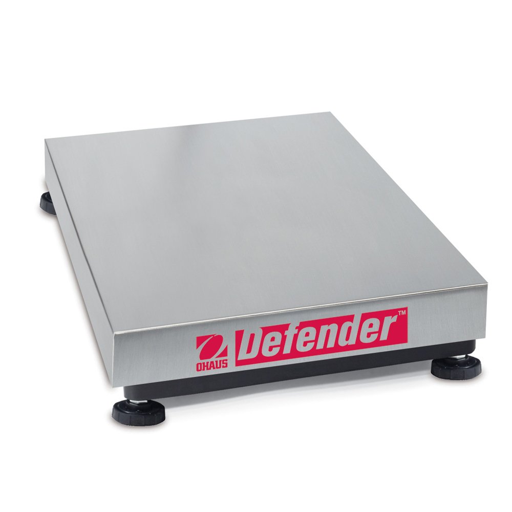 OhausDefender 304 Stainless Steel NTEP Certified Rectangular Bench Scale Base, 60kg x 10g, 355mm Length x 305mm Width Platform