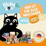 Lucky Lou Extrafood Mix-Paket Katzenfutter nass - 36 x 70g - hochwertiges Nassfutter (Ergänzungsfutter) mit viel Protein, getreidefrei & ohne Zucker für Katzen