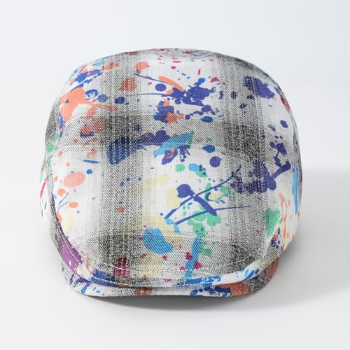 Image of Cotton Newsboy Cap,Breathable Ivy Gatsby Cabbie Beret Hat for Men's Women Driving Hunting Golf