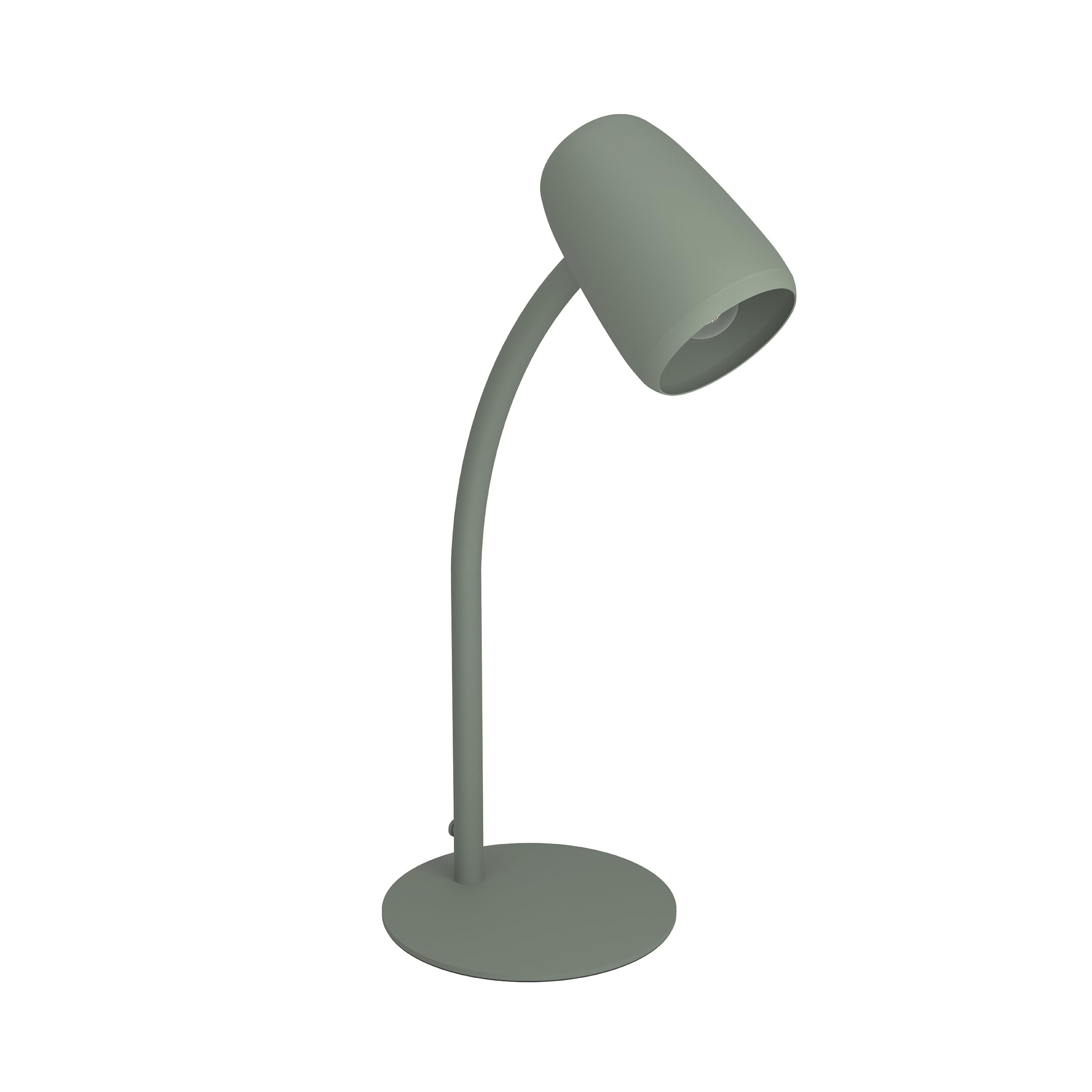 Eglo Bedside Table lamp Carlo, Office Desk Light with Flexible arm, Living Room and Bedroom Lighting for Reading, Green Metal, E14 Socket