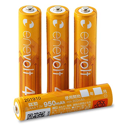 最安値 Enevolt エネボルト 単4形充電池 950mah ニッケル水素充電池 単4 充電池 使用開始記入欄 リニューアル版 3r Systems 4本セットの価格比較