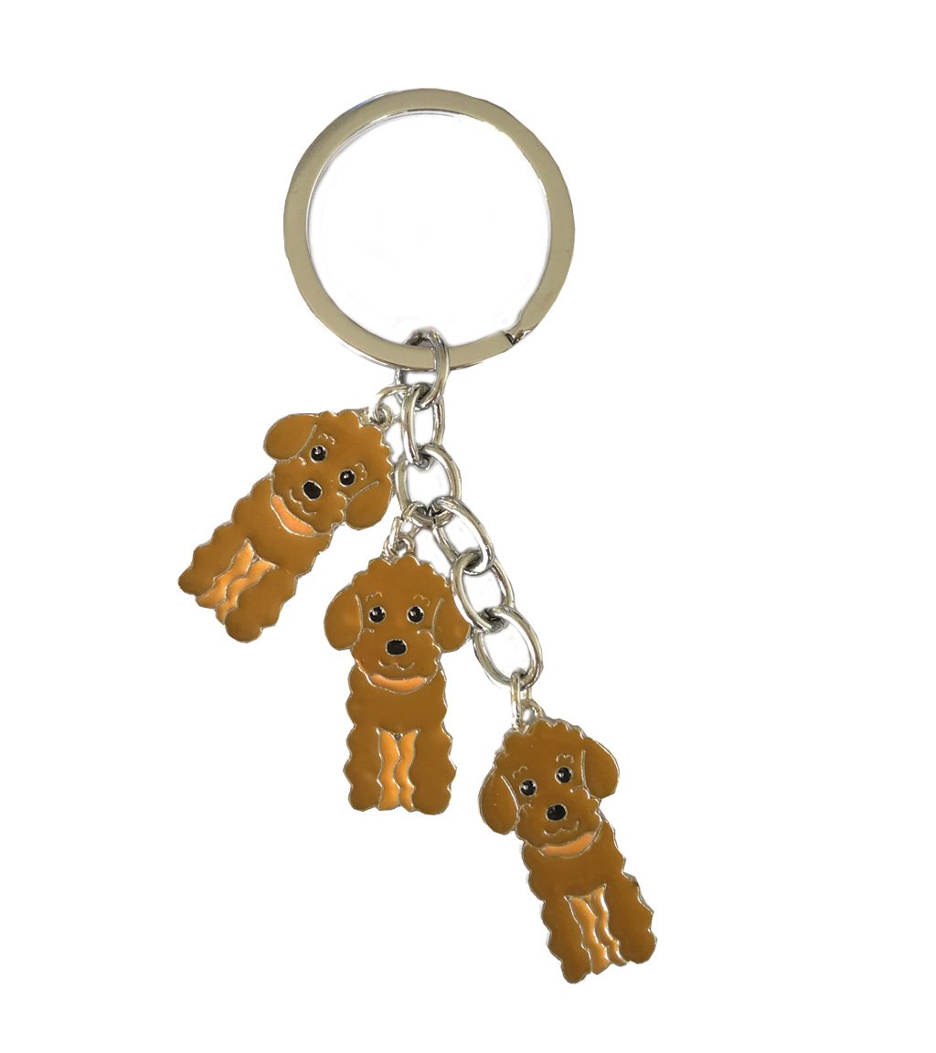 Bbeart Brown Bbeart® Dog Id Tag Dog Key-Ring Keychain,Cute Puppy Id Tags Metal Dog Keyring Keyfob Key Tags Car Keyring Bag Charm Birthday ( Poodle)