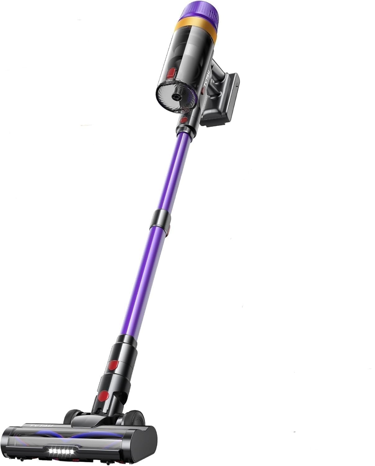 TVTAU Akku Staubsauger Kabellos für Tierhaare, 1,8L mit Display, 55000Pa/620W/75Min Akkusauger, Selbststehender Stielstaubsauger mit Anti-Tangle-Bürste & Wandladestation, für Teppiche/Hartböden/Auto