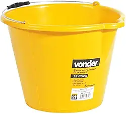 Balde de plástico extraforte 12 litros amarelo - Vonder