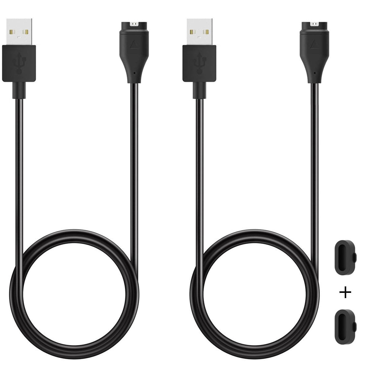 Charger for Garmin Vivoactive 6/5/4/4s/3, Replacement USB Charging Cable with Black Dust Plug for Garmin Watch (2Pack)