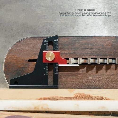 Jauge de Hauteur en Alliage D'aluminium, Plage de Mesure de 0 à 50mm, Jauge de Profondeur, Outils pour le Travail du Bois, Table de Scie, Règle de Réglage de la Machine de