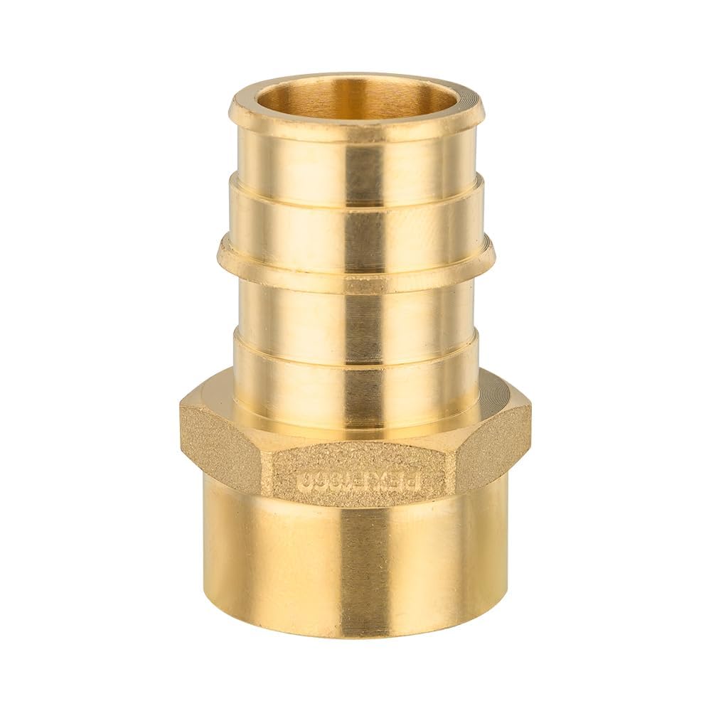 Paquete de 20 accesorios de latón de expansión de flujo completo EFIELD Pex A, adaptador NPT hembra de 1 pulgada Pex x 3/4 pulgadas, ASTM F1960 solo para tubos Pex A