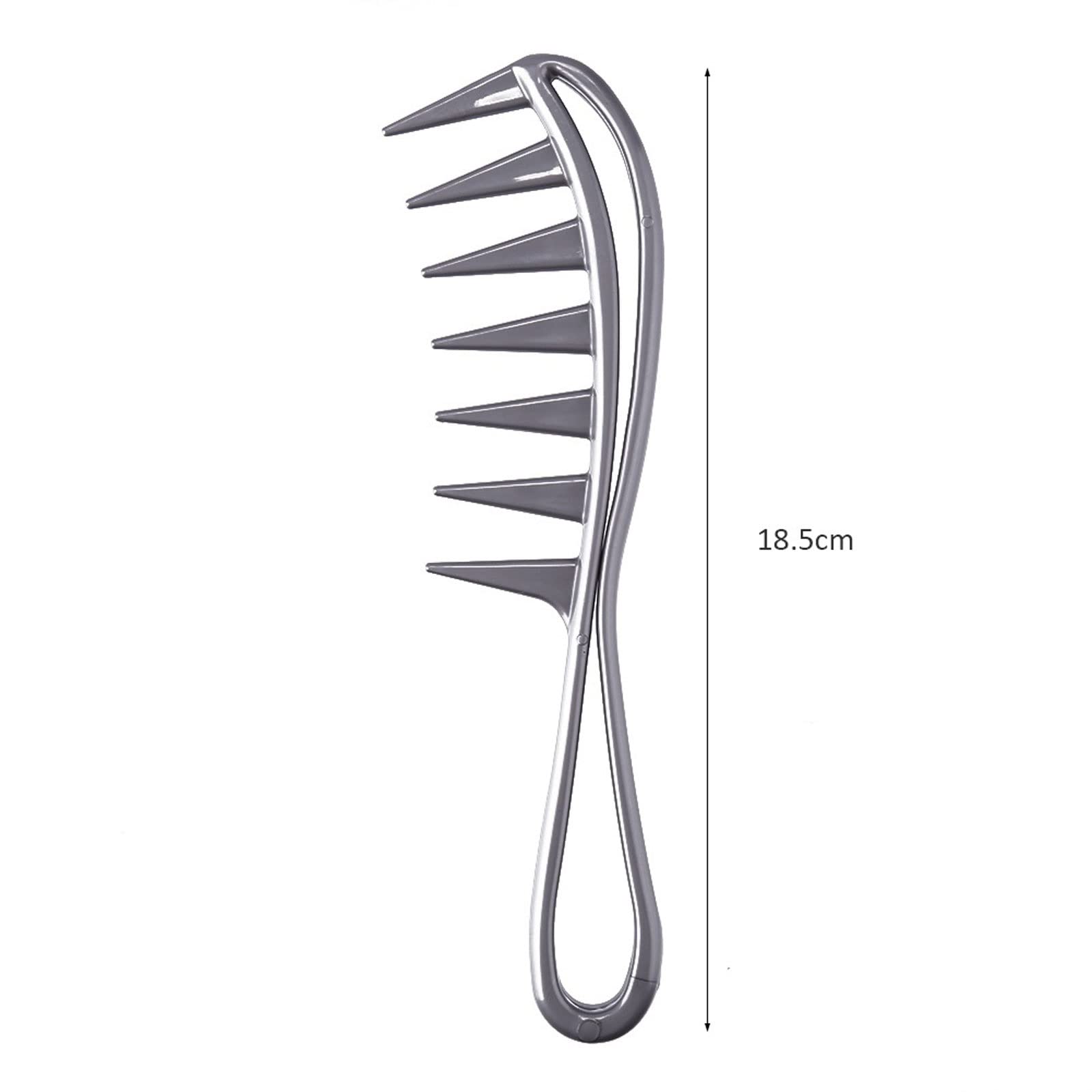 DieffematicSZ Grzebień Wide Tooth PP Comb Curly Hair Salon Hairdressing Comb Massage for Hair Styling Tool for Curl Hair (Color : Gray)