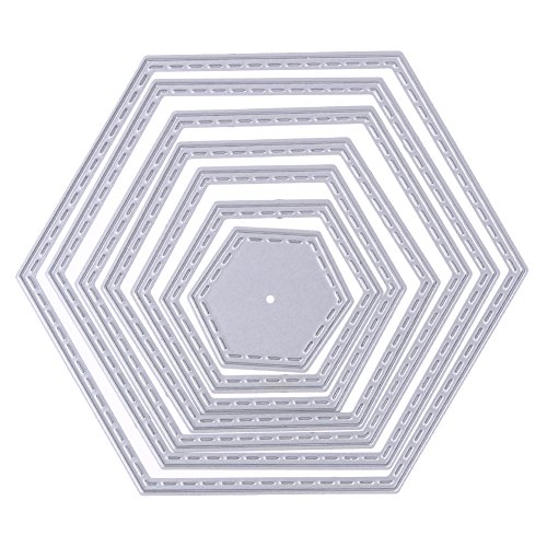 7 pcs hexagonale spirale de coupe Dies Pochoirs en métal pour DIY Scraobooking Album photo Décoration Craft matrices de gaufrage Craft Cover