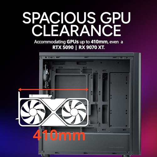 Image of Cooler Master Elite 502 Lite ATX High Airflow Minimalist PC Case, 410mm GPU Max, Compatible RTX 5090|RX 7090 XT, 360mm AIO Max, Type C, Tempered Glass, 120mm Fan, Intakes Grill