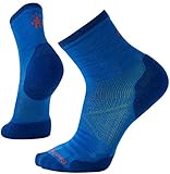 SmartWool Men's PhD Run Cold Weather Mid Crew Socks (Bright Blue) Large