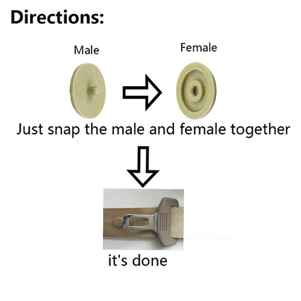 Seat Belt Stop Button Buttons Prevent Seatbelt Buckle from Sliding Down