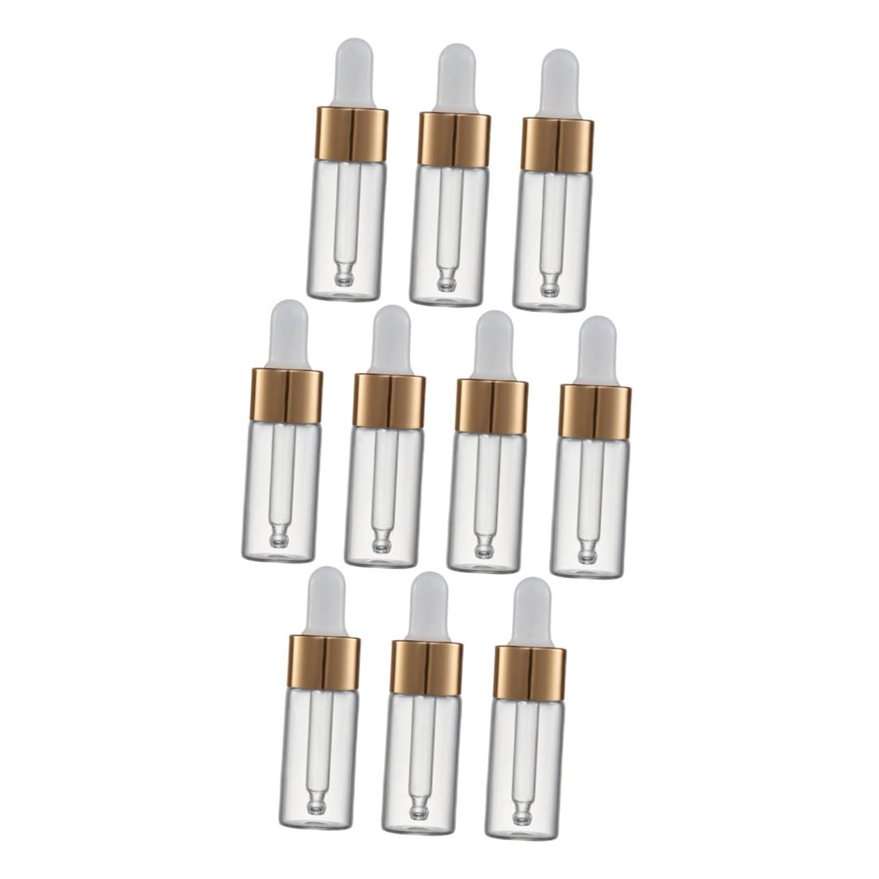 minkissy Juego De 5 Frascos Cuentagotas Exquisitos Multiusos De Vidrio Para 10 Unidades X 5