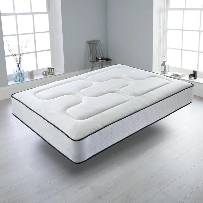 Savako Emma Memory Foam Mattress Spring Support Deep Quilted Soft Touch Hand Print Foam - (5ft King - 150cm x 200cm)