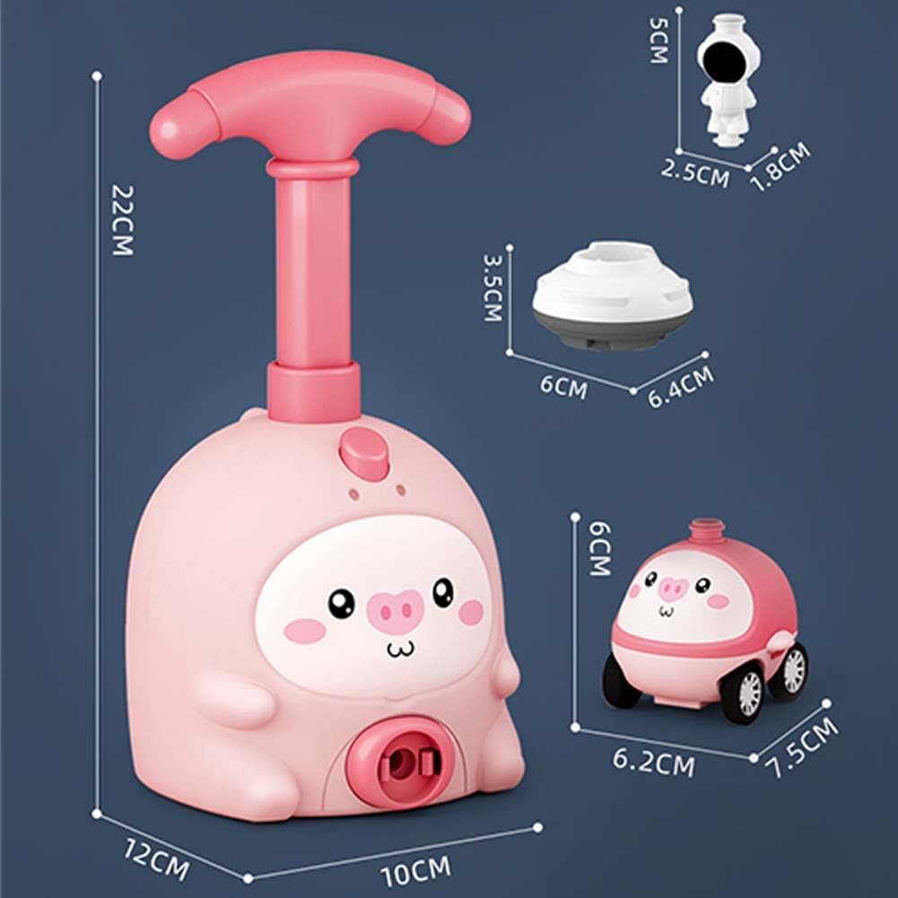 Animal Air Powered Balloon Car Toy, Air Powered Balloons Cars Launcher Set, 2-in-1 Races on Ground & Flies in Air, Easy Manual Balloon Pump,DIY Physics Learning for Party Fun (1PC) — view 7