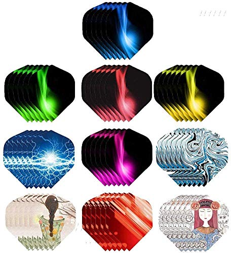 ToBeIT 60pcs Dart Flights Set Standard Flights Dart Accessories for Steel tip Darts and Soft tip Dart (B)