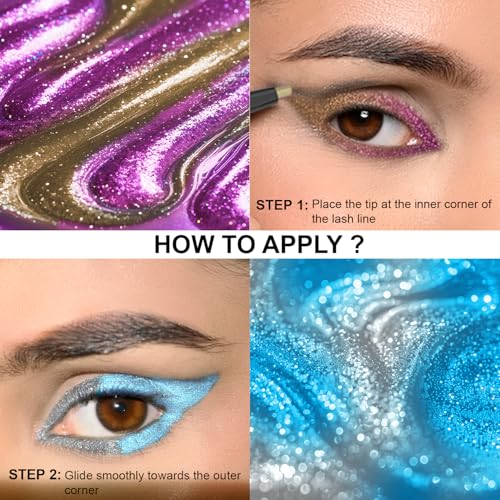 Image of Glam21 Prismatic 5D Eyeliner| Waterproof|Smudge proof|Long lasting eyeliner with easy application|Creamy Formula|Multichrome Effect Bold Color Payoff | 04- Cosmic