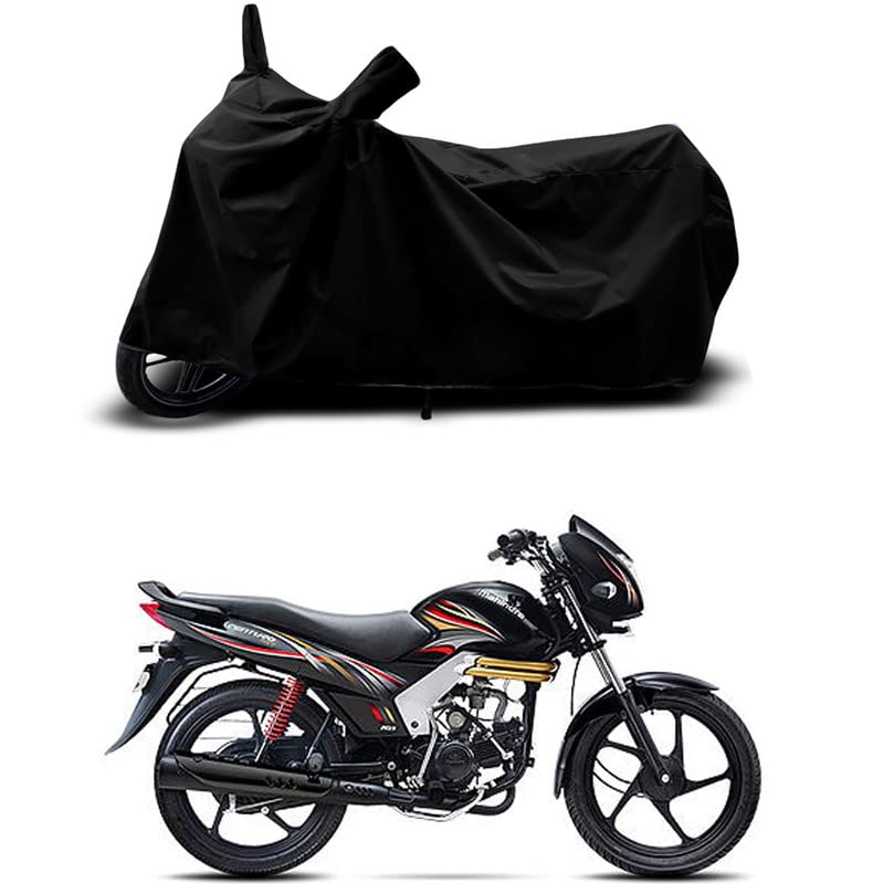 Image of 100% Scratchproof /UV-Rays /Heat Protection /Birds Dropping /Water Resistant /Dust Proof /Waterproof /Full Bike Scooty Two Wheeler Body Cover Compatible for Centuro XT All Varients[Black]