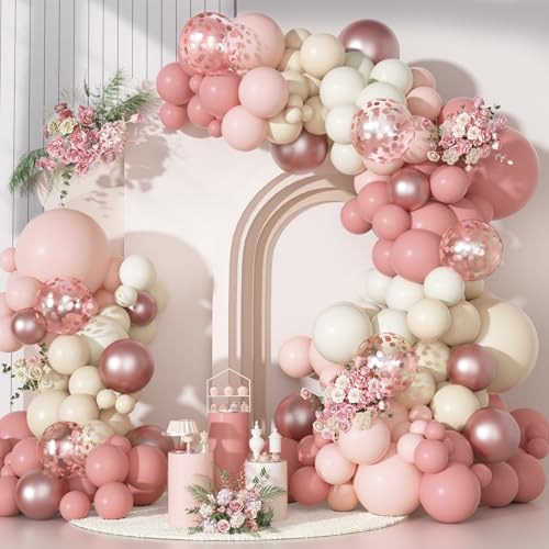 Ouddy Party Dusty Pink Balloons Arch Garland Kit, Different Sizes...