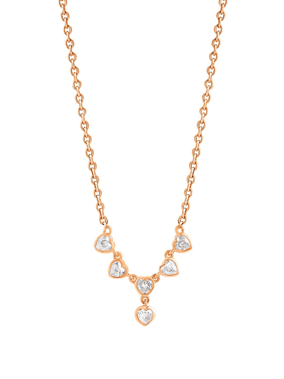 MINUTIAE Stylish Crystal Cubic Zirconia Diamonds Necklace For Women & Girls With Extendable Chain Jewelry for Gift (Rose Gold) (B0CLLFZXWP) Amazon Price History, Amazon Price Tracker