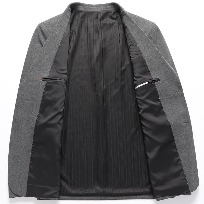 Mens Gray Casual Suit Jackets Slim Fit Two Button Sports Coat with Pockets3