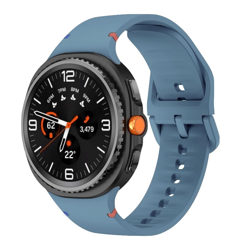 Image of YODI Strap Bands Compatible With Samsung Galaxy Watch 8 40mm 44mm /Watch 8 Classic 46mm Band,silicone strap with stitching Design Wristband for Galaxy Watch 8 /8 Classic Small /Large Size