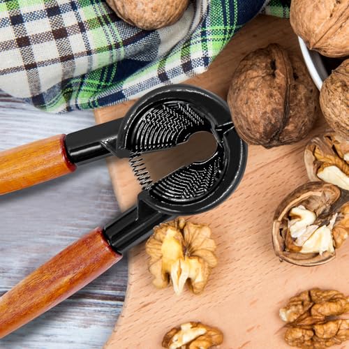 Foto von ZHIYUQL® 2 Stück Nussknacker Walnüsse mit Rutschfestem Holzgriff