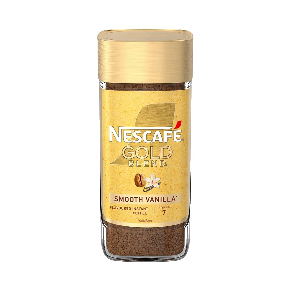 Nescafa Gold Blend Smooth Vanilla Flavoured Instant Coffee, Intensity 7 (From UK) 95g Glass Jar