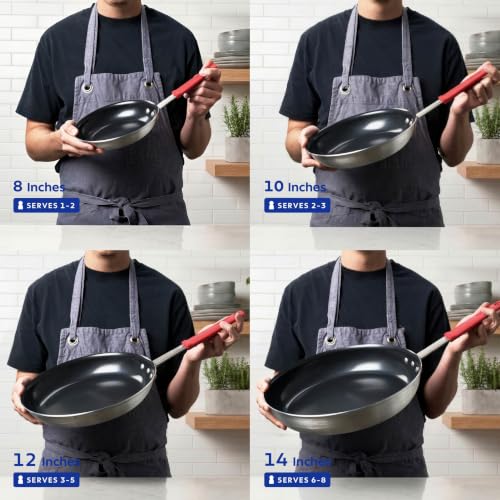 Image of Tramontina Professional 14-Inch Ceramic Non Stick Extra Large Frying Pan, Heavy-Gauge Aluminum Skillet with PFAS /PFOA-Free Nonstick Coating, Dishwasher and Oven Safe, Black