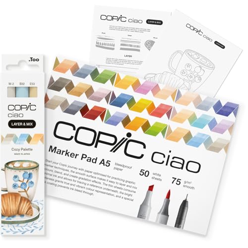 COPIC Ciao Layer & Mix Cozy Starter Set, Marker Set including 3 Colours