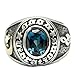 Epinki Bague Argent 925 Punk Rock Vintage Gothique Notes Lune et Chat Topaz Bague pour Femme Taille 54