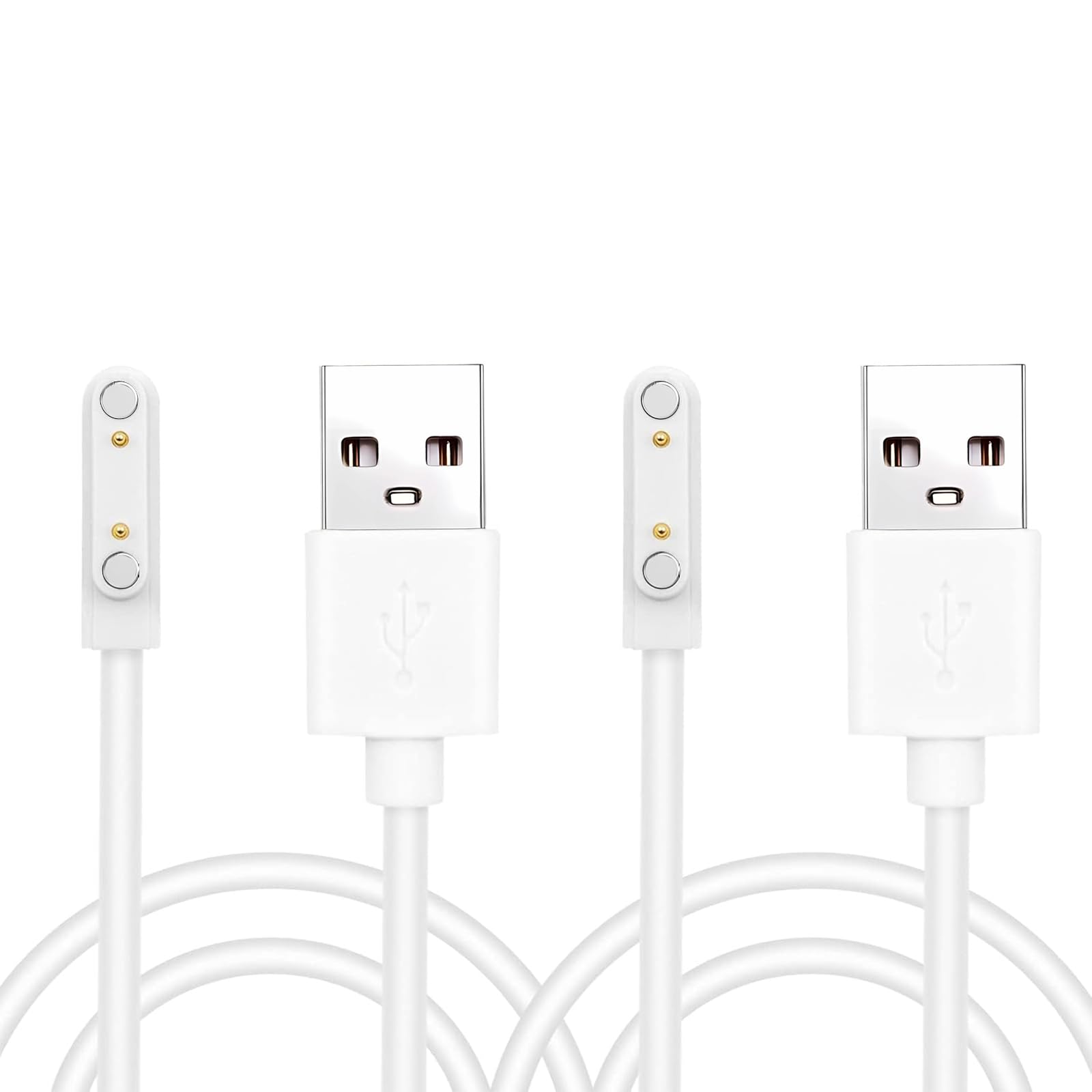 MANSVS Smart Watch Magnetic Charger Compatible with Cosmo Jrtrack 4/3/2/SE Watch Charger Portable Magnetic Replacement USB Charging Cable (White 2PCS)